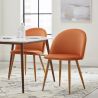 Buy Dining Chair - Upholstered in Velvet - Backrest with Pattern - Bennett Reddish orange 61146 - prices